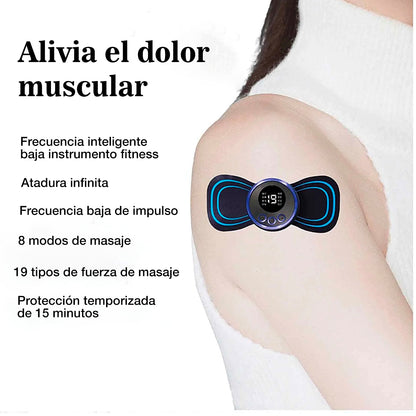 Mini masajeador eléctrico EMS para cuello, parche de masaje Cervical para aliviar el dolor de hombros, cuerpo, relajación, herramienta de masaje portátil para cuello