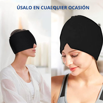 máscarilla para Migraña, Gorro con Gel Frío para dolor de cabeza, Crioterapia, Alivio de migraña, gorro de compresión, Headache Hat, Gorro de Hielo, antifaz de gel para ojos, unitalla - BELLOVIDA