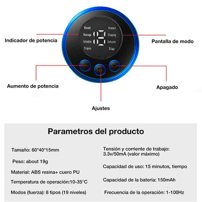 Mini masajeador eléctrico EMS para cuello, parche de masaje Cervical para aliviar el dolor de hombros, cuerpo, relajación, herramienta de masaje portátil para cuello