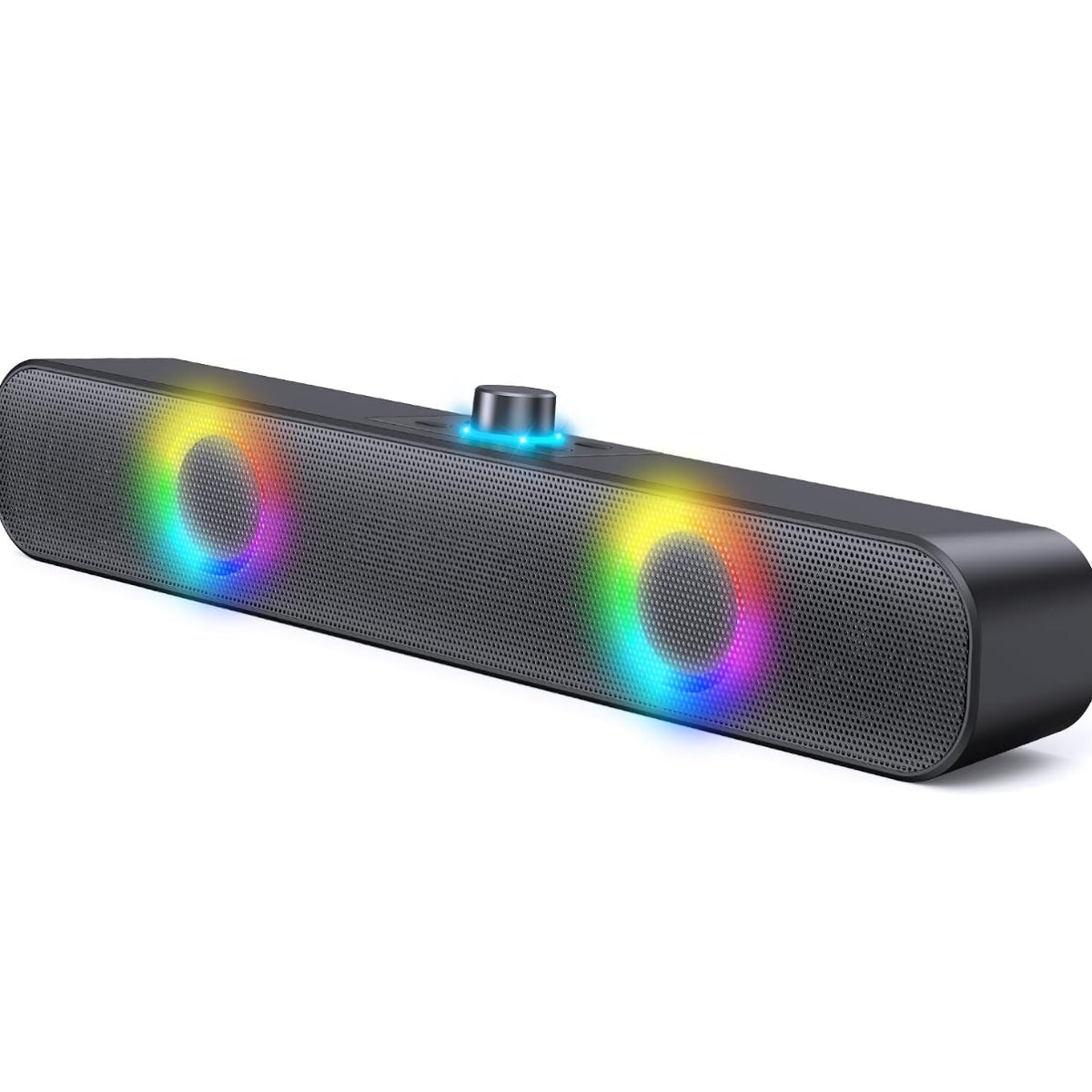 Bocina Bluetooth Barra de Sonido Soundbar para PC TV, RGB Altavoces Inalámbricos Bluetooth 5.1 con 2000mAh Batería, Soporte 3.5 mm AUX/TF/USB/Bluetooth para Interior, Hogar y Fiesta