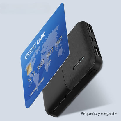 Powerbank 5000mAh, Ultra Mini Portatil Batería Portátil con Cable,2 USB 2.1A Cargador Portátil Banco de Energia Compatible para IP Samsung（Negro）