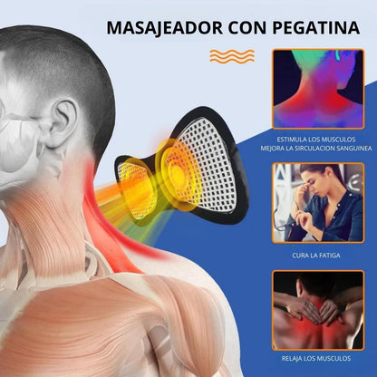 Mini masajeador eléctrico EMS para cuello, parche de masaje Cervical para aliviar el dolor de hombros, cuerpo, relajación, herramienta de masaje portátil para cuello