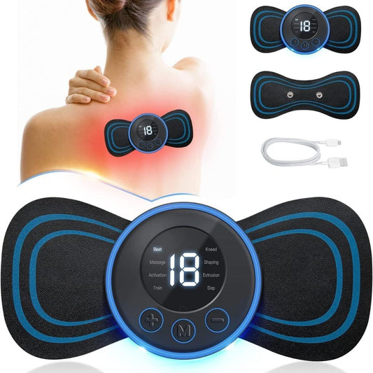 Mini masajeador eléctrico EMS para cuello, parche de masaje Cervical para aliviar el dolor de hombros, cuerpo, relajación, herramienta de masaje portátil para cuello