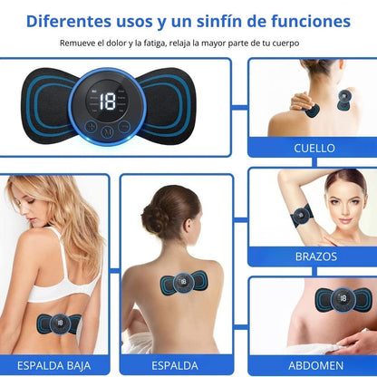 Mini masajeador eléctrico EMS para cuello, parche de masaje Cervical para aliviar el dolor de hombros, cuerpo, relajación, herramienta de masaje portátil para cuello