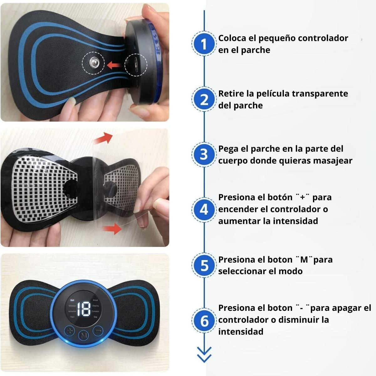 Mini masajeador eléctrico EMS para cuello, parche de masaje Cervical para aliviar el dolor de hombros, cuerpo, relajación, herramienta de masaje portátil para cuello