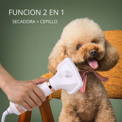 Cepillo y secador de pelo para mascotas diseño deslizante con 3 niveles de calor