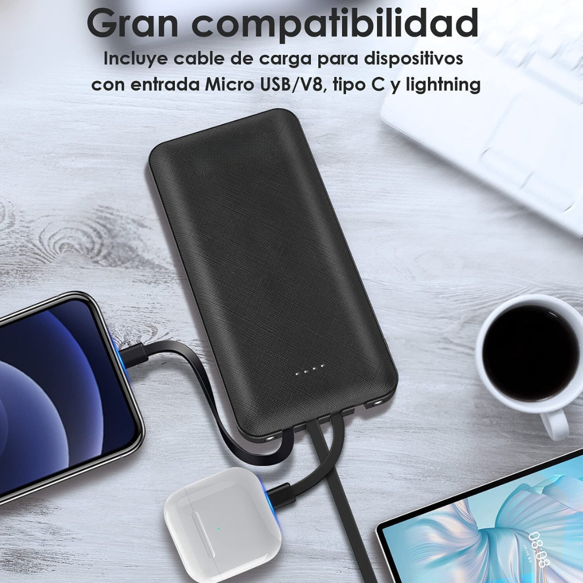 Power Bank 10000mah Bateria Portátil Alta Compatibilidad