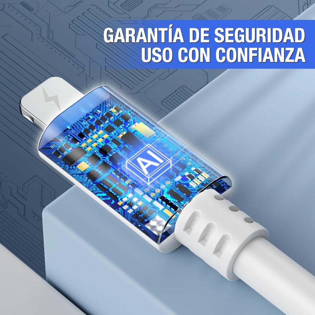 Cable de carga y transmisión de datos compatible con IP Lightning 2A 1.5 Metros