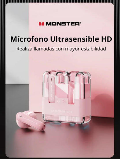 Monster-auriculares inalámbricos XKT12 para videojuegos, cascos originales con Bluetooth 5,3, TWS, sonido HIFI, reducción de ruido, 300mAh