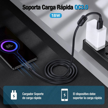 Cable de carga y transmisión de datos compatible con Type V8 2A 1.5 Metros