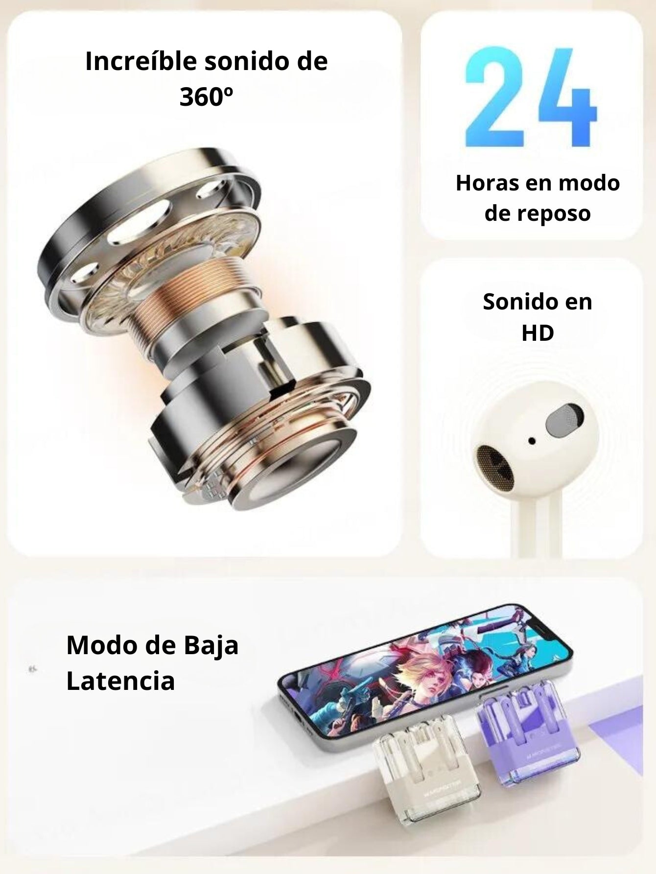 Monster-auriculares inalámbricos XKT12 para videojuegos, cascos originales con Bluetooth 5,3, TWS, sonido HIFI, reducción de ruido, 300mAh