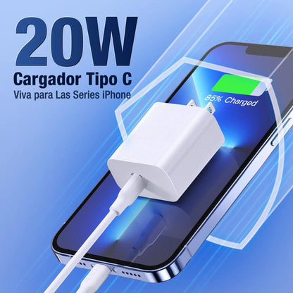 Cargador Tipo C, Cargador 20W, Carga Rapida Cargador USB C Portátil Compatible para iPhone 13 12 11 Pro MAX iPhone Mini X XS XR 8 9 Plus iPad Pro,Xiaomi, Samsung, Huawei, Redmi Mac 2020