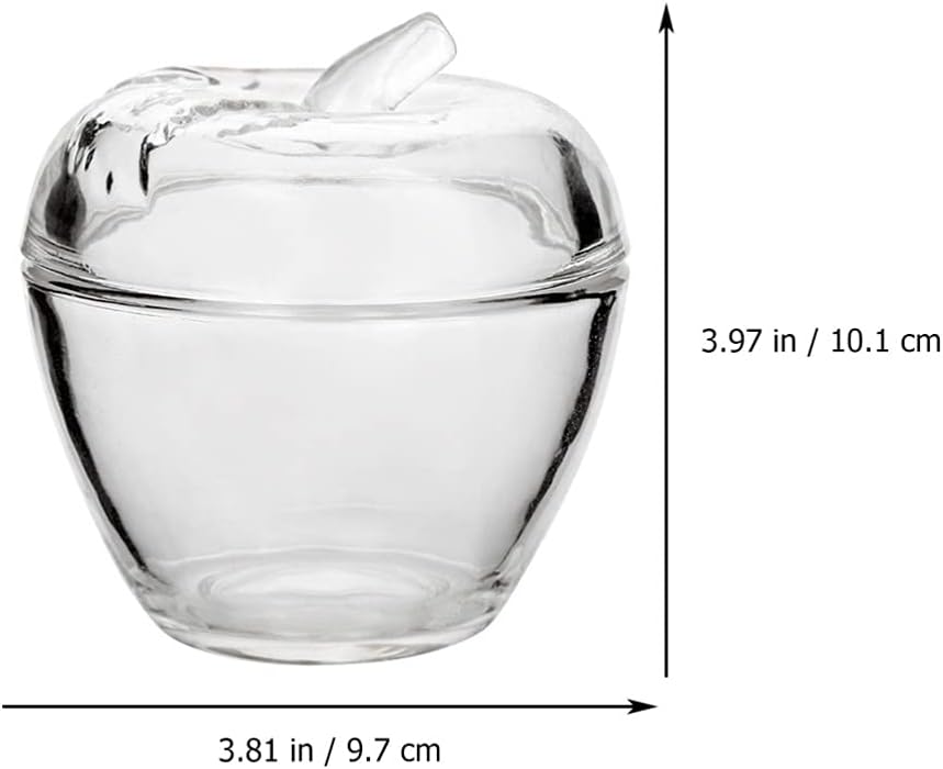 Tarro de almacenamiento de vidrio transparente en forma de manzana