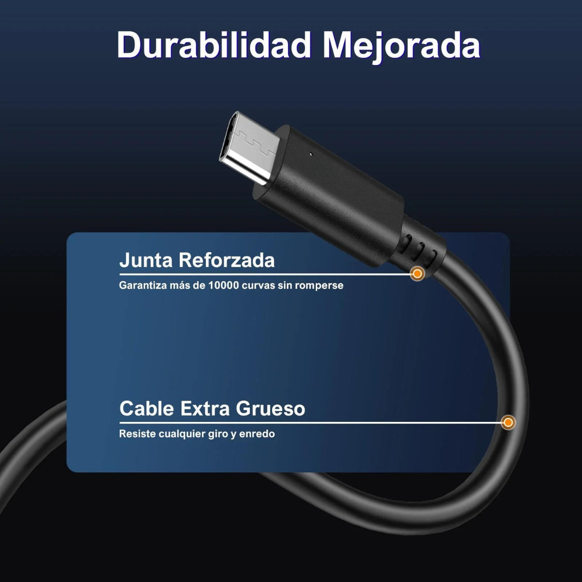 Cable de carga y transmisión de datos compatible con Type C 2A 1.5 Metros