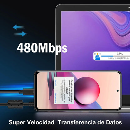 Cable de carga y transmisión de datos compatible con Type C 2A 1.5 Metros