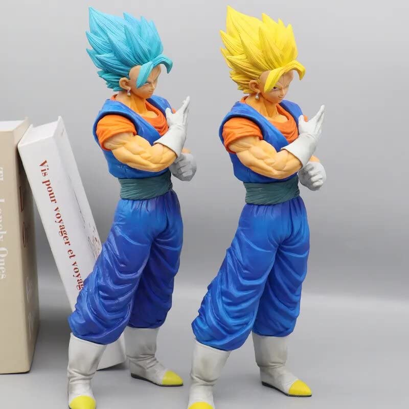 Dragonball Z Super SSJ Vegito Gogeta Figura de acción de Vegito Amarillo, Azul y Negro 32 cm de altura, para coleccionar o colocar sobre mesa, escritorio, oficina, etc