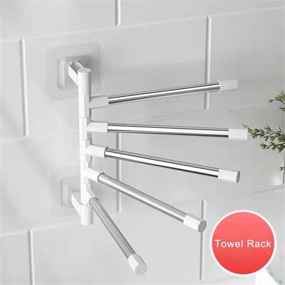 Toallero de baño Almacenamiento Giratorio Organizador de Acero Inoxidable sin Perforaciones Colgante con Ventosa