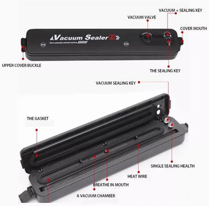 Máquina selladora al vacio multifuncional para carne, pescado, almacenamiento en frío y verduras.