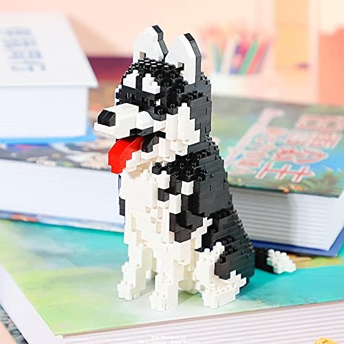 Perro Husky Siberiano 753PCS Modelo Animal Mini Bloques de Diamantes Ladrillos Juguete de Construcción para Niños