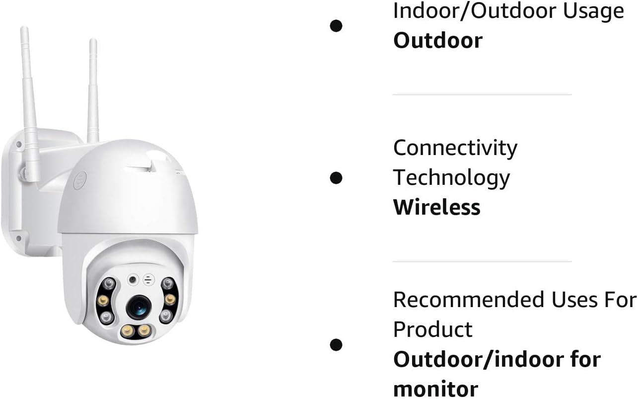 Cámara de seguridad para exteriores con inclinación panorámica, cámara IP WiFi 1080P para el hogar