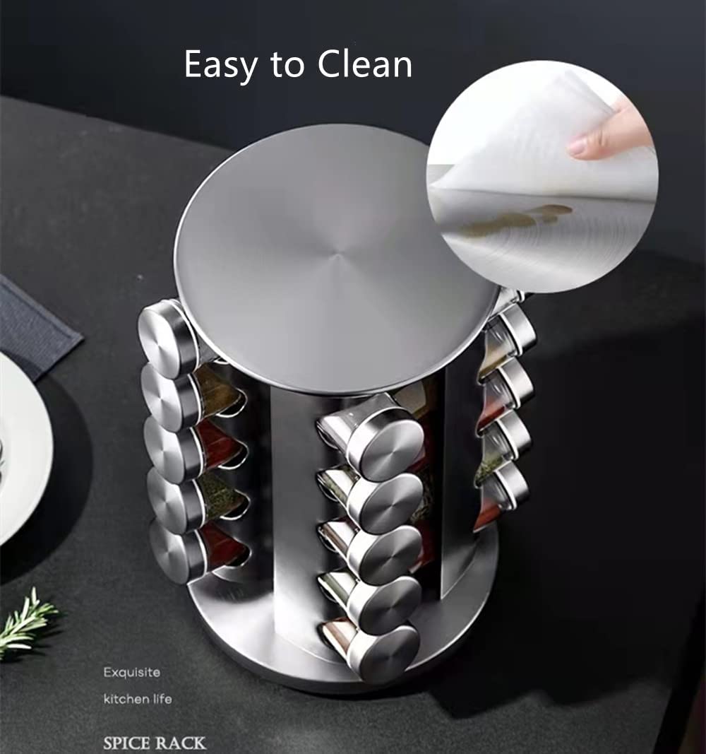 Especiero Organizador Redondo Moderno Frascos Cristal Resistente Para Cocina