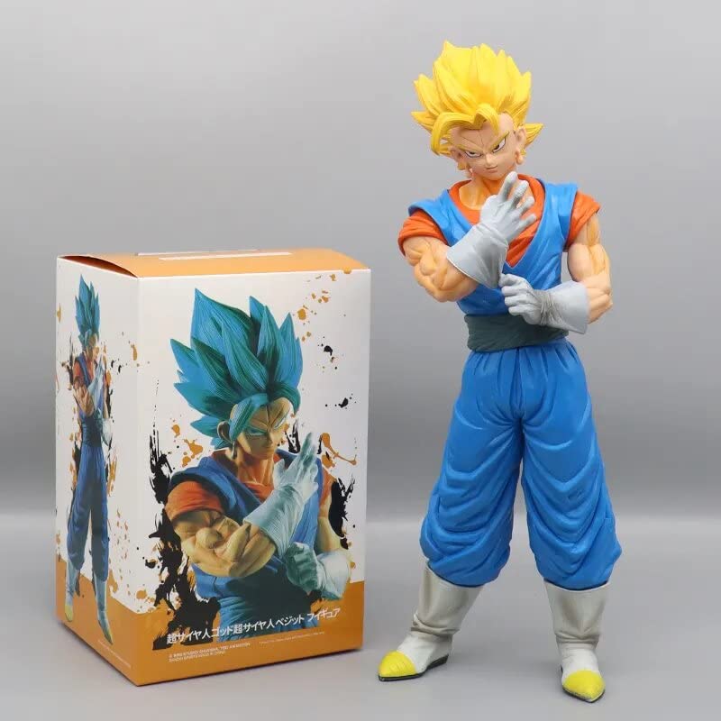 Dragonball Z Super SSJ Vegito Gogeta Figura de acción de Vegito Amarillo, Azul y Negro 32 cm de altura, para coleccionar o colocar sobre mesa, escritorio, oficina, etc