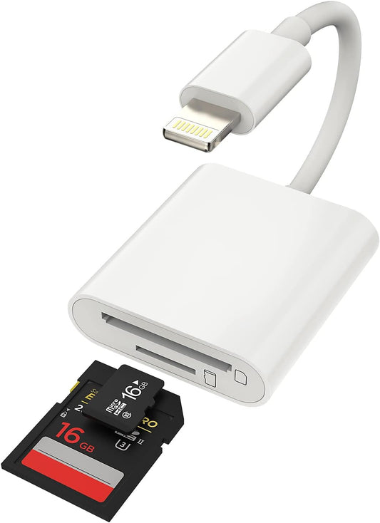 Lector de Tarjetas Micro SD Compatible con iPhone Memory Lightning a cámara Microsd TF Adaptador 13 12 11 Pro MAX X XS XR 8 7 6plus 6s SE Accesorios Apple MFI Adaptador Certificado