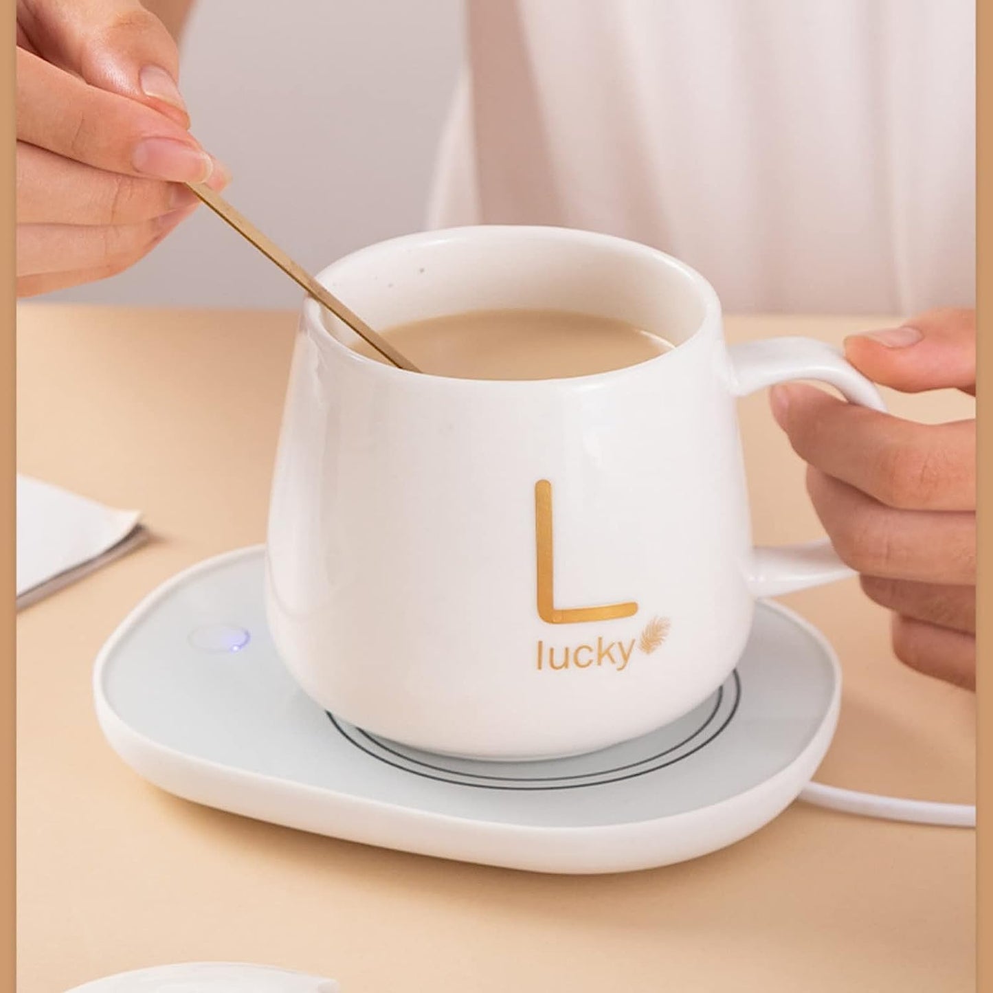 Juego de calefacción inteligente de tazas de café, leche, té para mujer