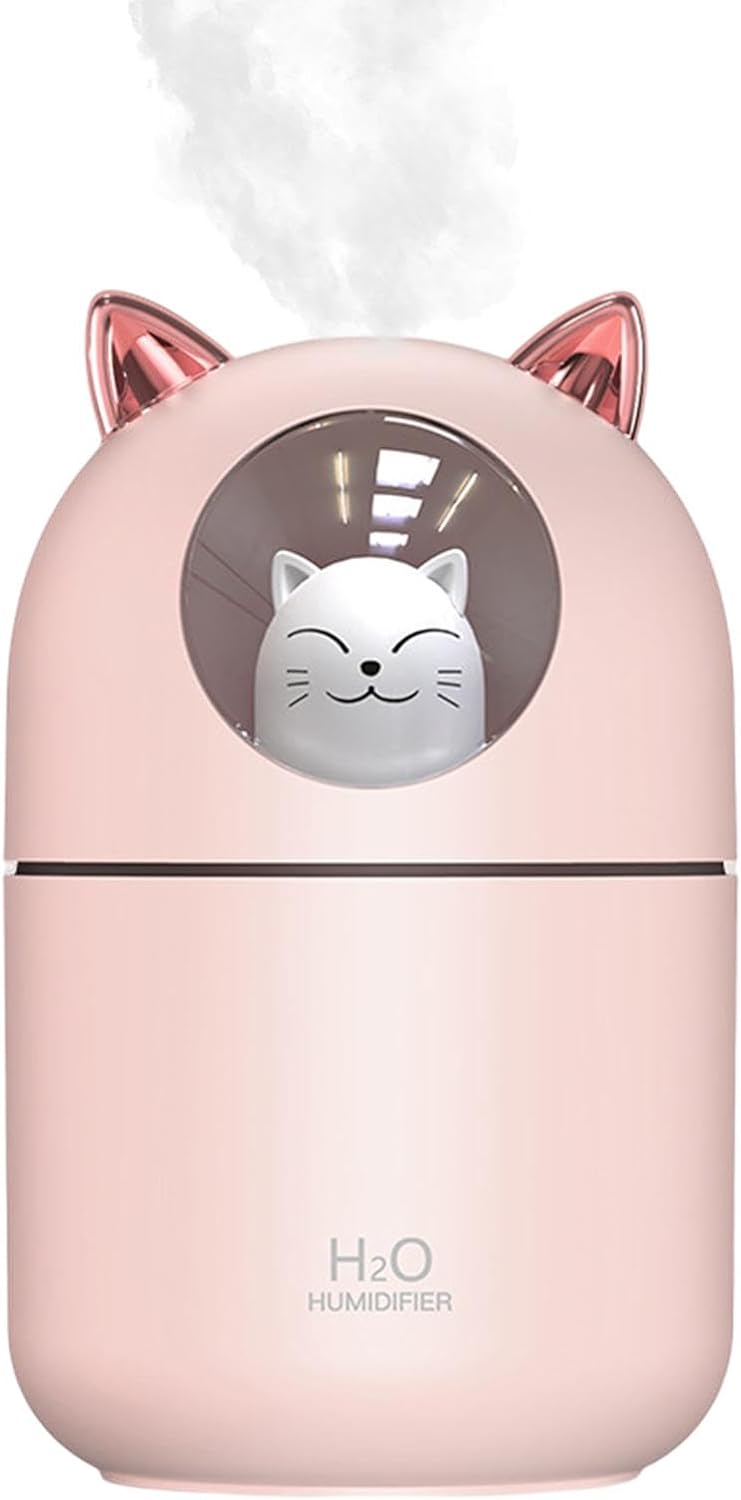 Humidificador de Escritorio En Forma de Gatito Personal USB con luz Nocturna para Dormitorio de bebé, Viaje, Oficina