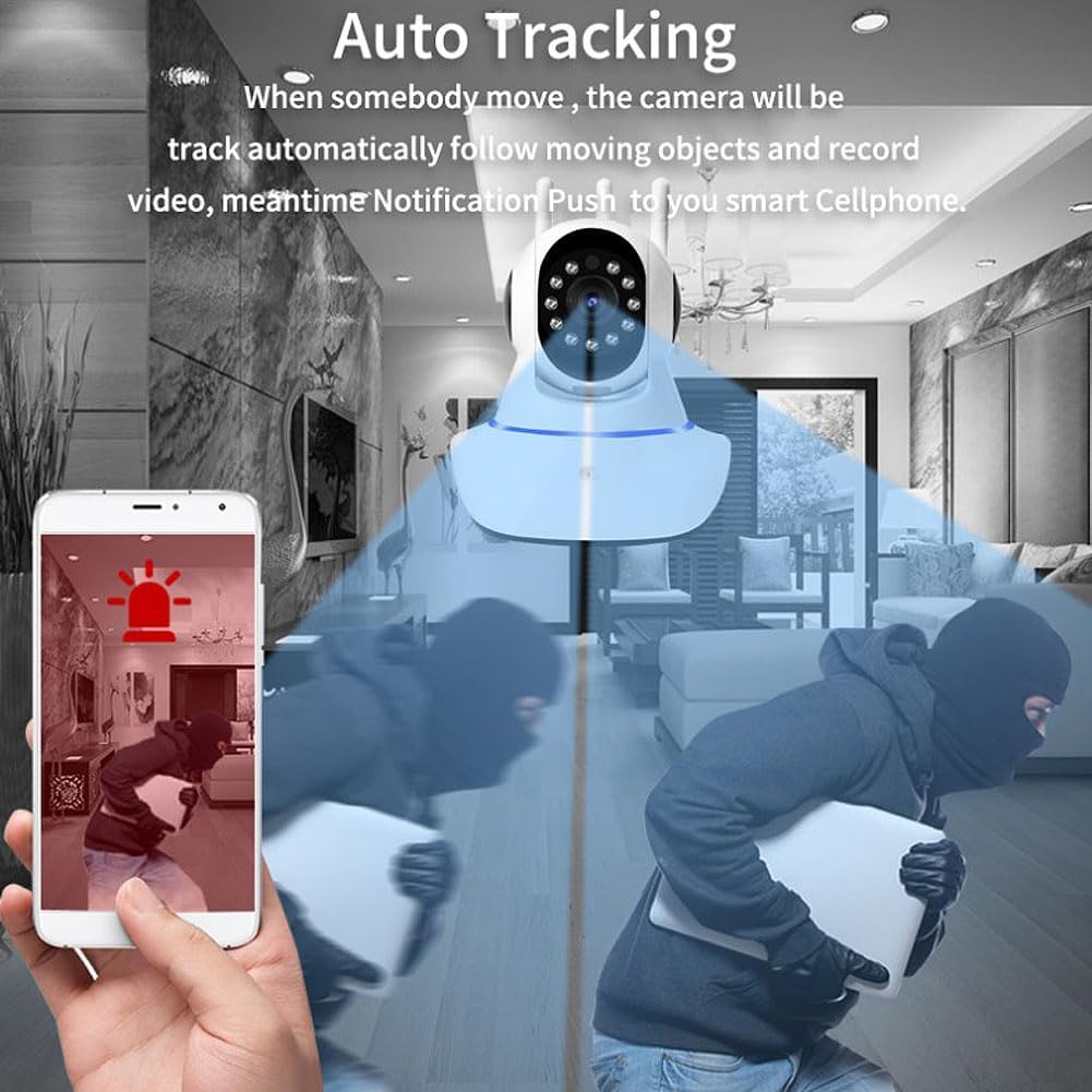 Cámara de seguridad para el hogar, cámara WiFi inalámbrica 1080P con visión nocturna