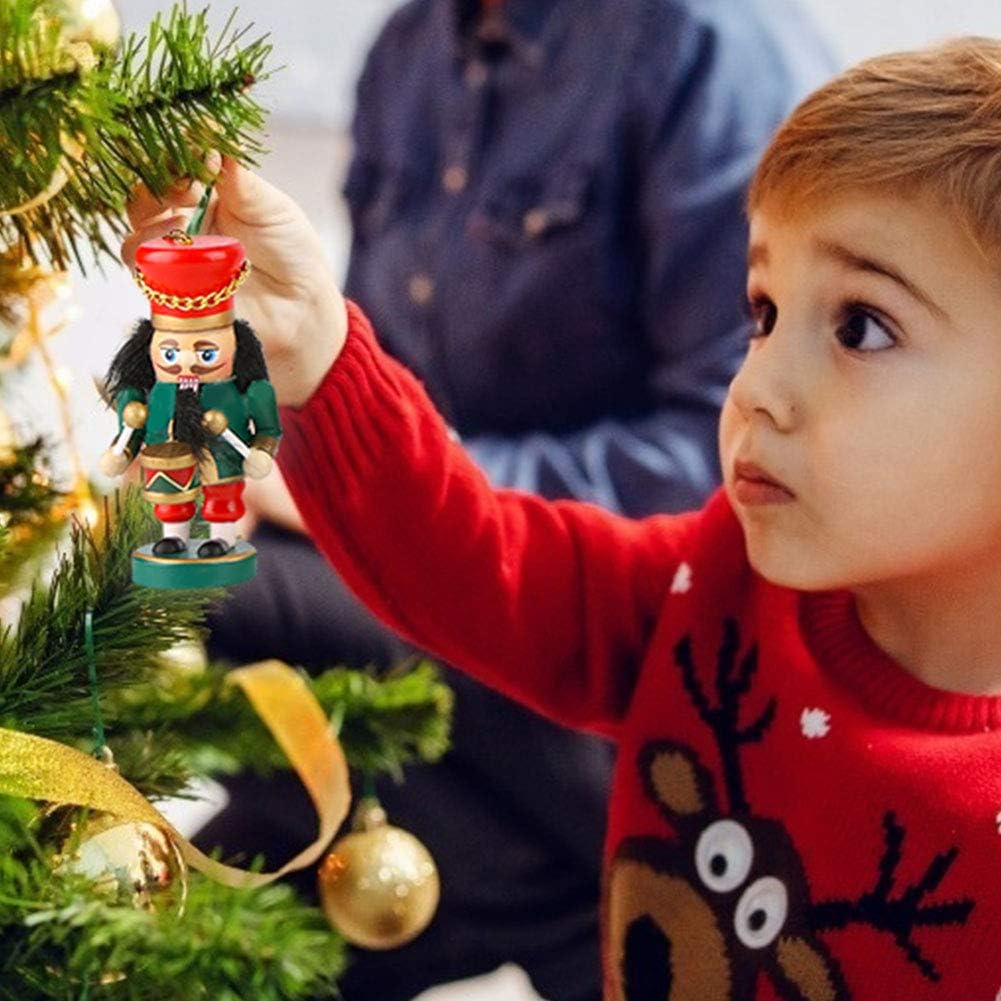 Juego de adornos de cascanueces de Navidad, 6 cascanueces coleccionables de madera para decoración de Navidad, 4 pulgadas de alto