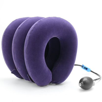 Collar de tracción cervical para aliviar el dolor y el estrés Soporte inflable para el cuello Airbag cervical Masajeador de 3 capas para cuello