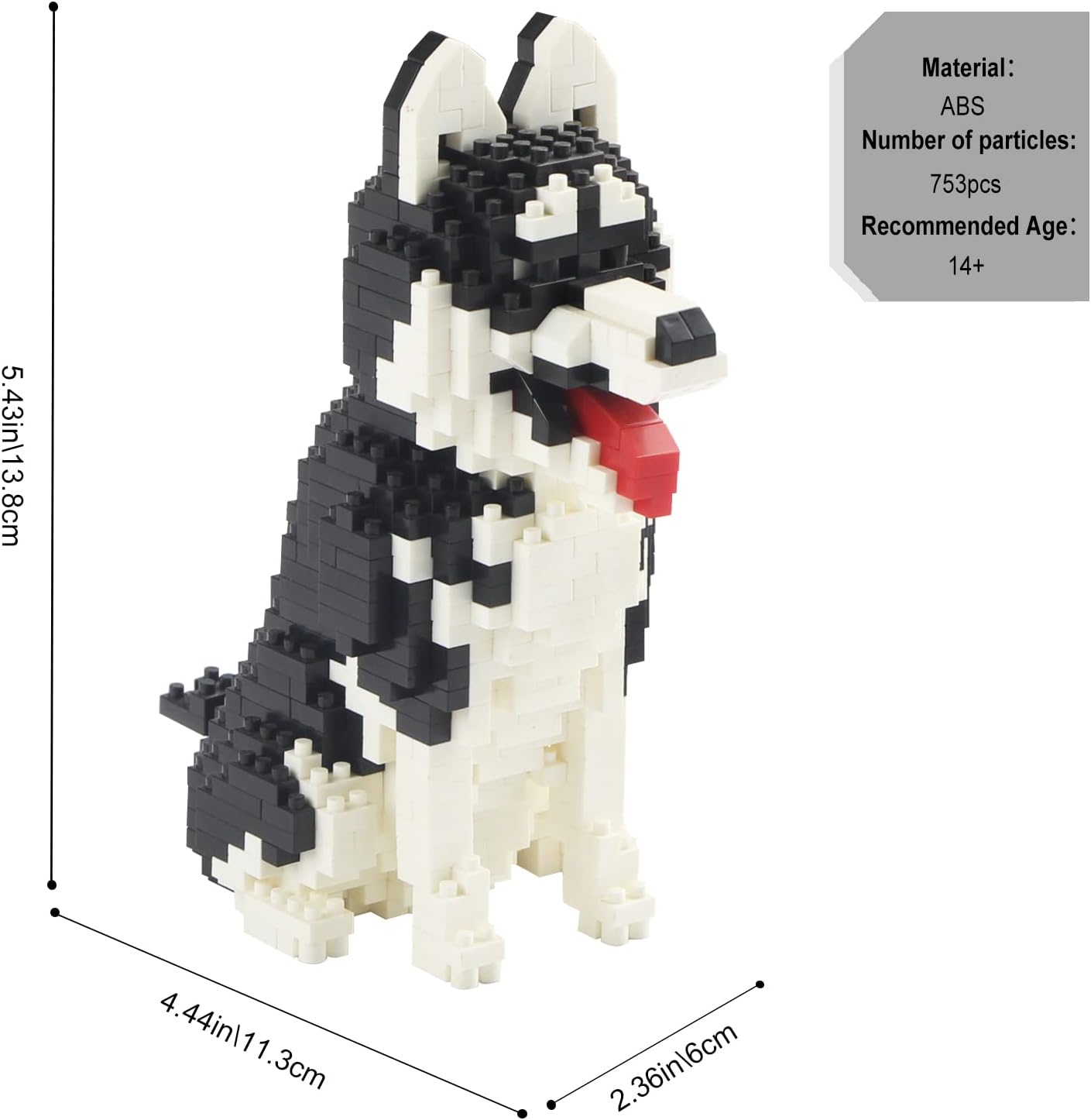 Perro Husky Siberiano 753PCS Modelo Animal Mini Bloques de Diamantes Ladrillos Juguete de Construcción para Niños