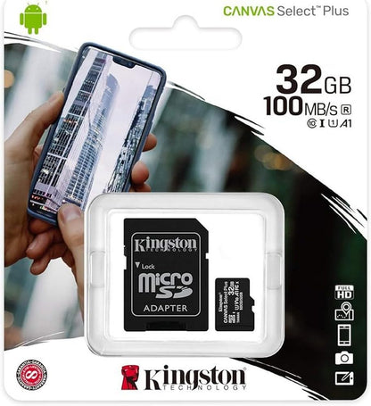 Kingston MicroSDXC Select Plus 128GB (Con Adaptador a SD) Clase 10, UHS-I, U1, V10 Lectura: 100MB/s (SDCS2/128GB)