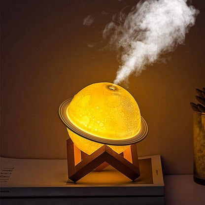 Humidificador Con Luz LED Parsa Aceites Esenciales Vaporizador Luna Silencioso y Lámpara Nocturna para Aromas Pulverización de Niebla