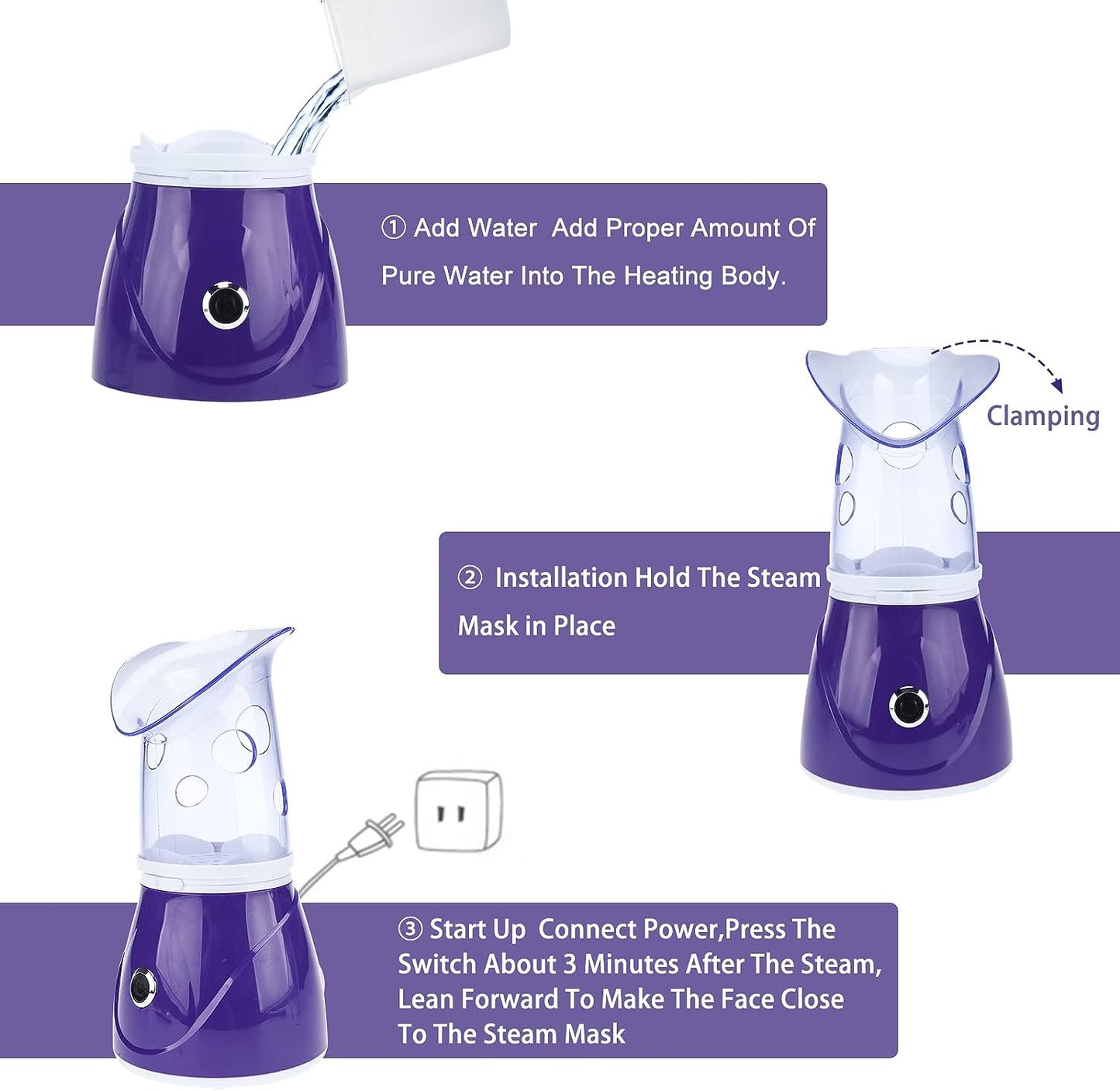 Vaporizador facial con nano iones permeables de vapor caliente portátil, adecuado para la hidratación del spa de sauna en el hogar