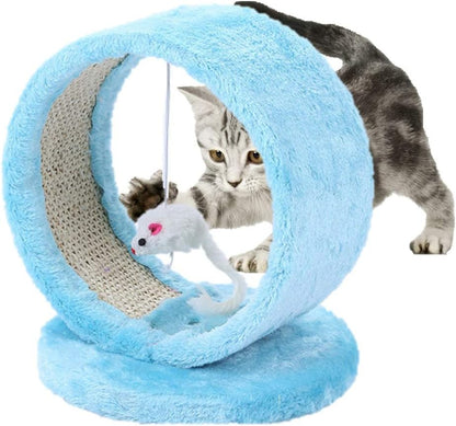 Juguete rascador de gato cilíndrico, juego de túnel para interiores, tubo montado para cama de gato con juguete de ratón