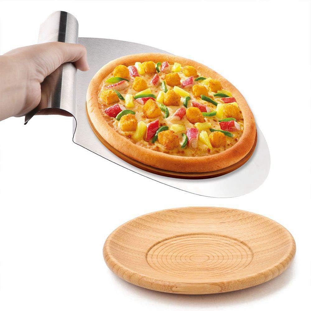 Espátula antideslizante para hornear de acero inoxidable, ideal para realizar pasteles, cortar pizzas, transportar tartas