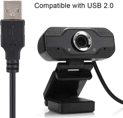 Cámara web USB 1080P, con micrófono integrado, ajustable a 30 grados