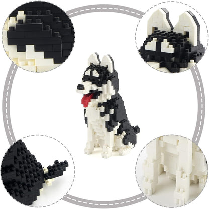 Perro Husky Siberiano 753PCS Modelo Animal Mini Bloques de Diamantes Ladrillos Juguete de Construcción para Niños