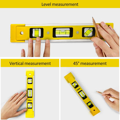 Nivel De Burbuja De Tipo Torpedo Magnético Fuerte De 9 Pulgadas, Mini Portátil De 230 Mm, Herramienta De Medición Vertical De 3 Viales Regla Electromagnética