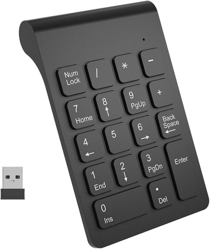 Teclado numérico inalámbrico Mini 2.4G 18 Teclas Ideal para Contabilidad Financiera