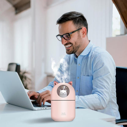 Humidificador de Escritorio En Forma de Gatito Personal USB con luz Nocturna para Dormitorio de bebé, Viaje, Oficina