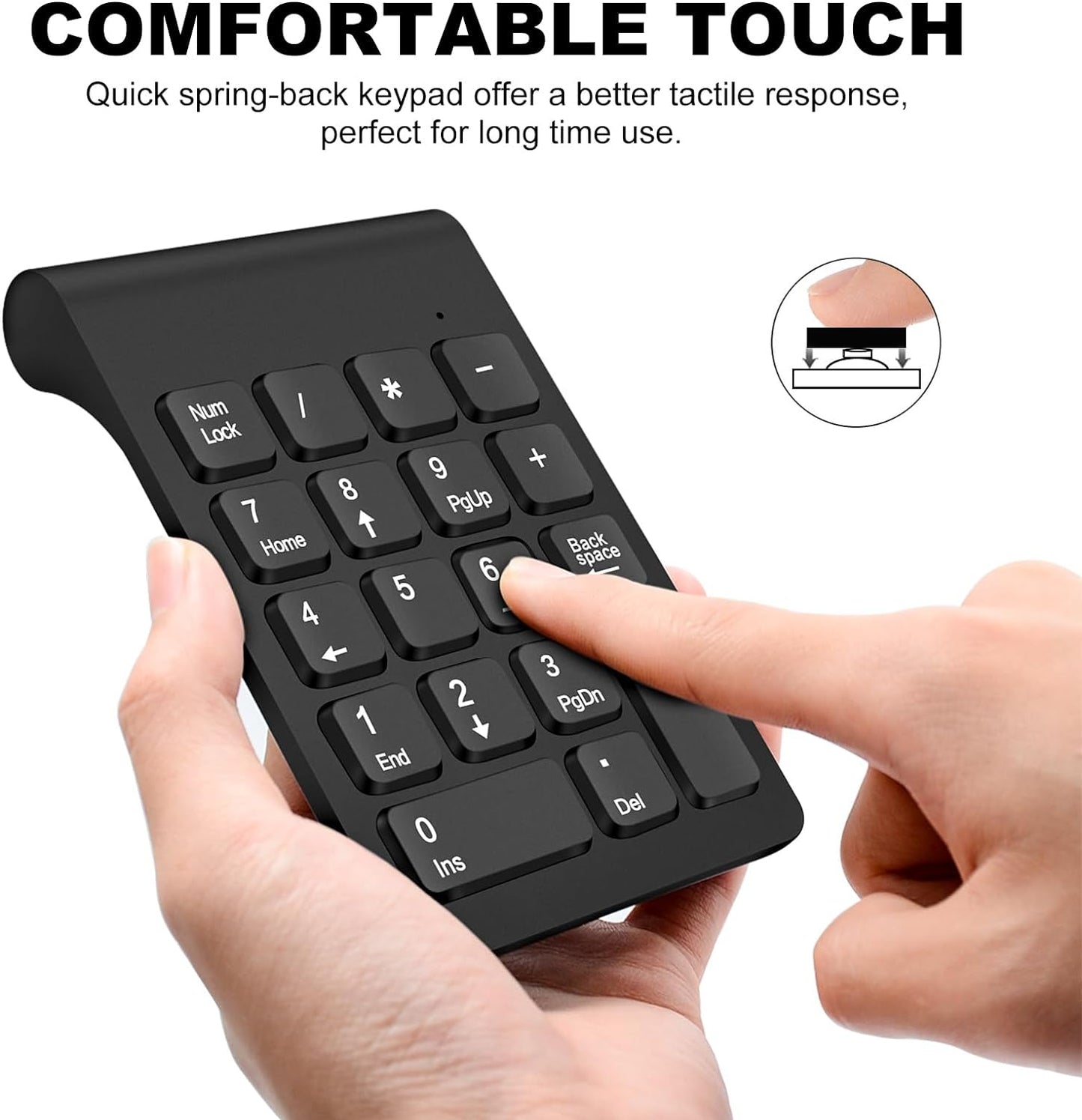 Teclado numérico inalámbrico Mini 2.4G 18 Teclas Ideal para Contabilidad Financiera