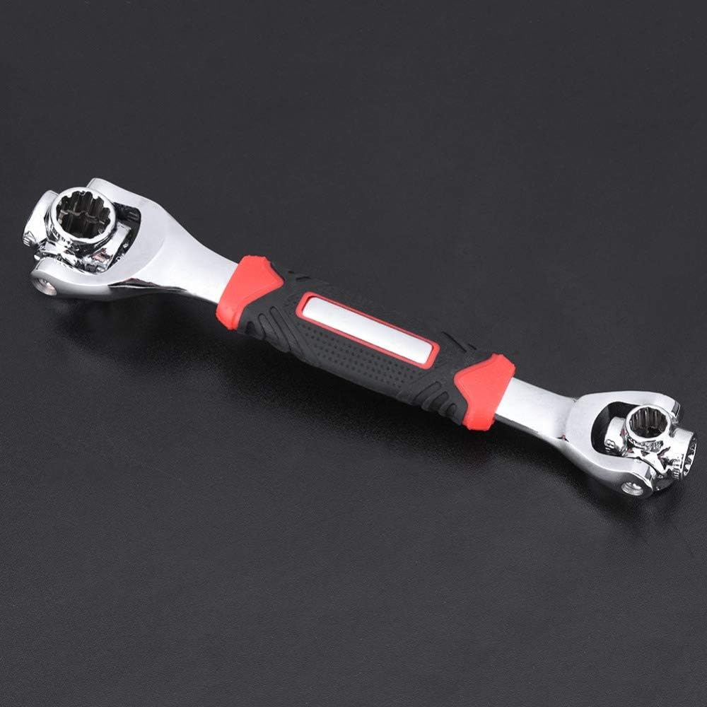 Llave universal 48 en 1 llave multifunción con cabezal giratorio de 360 grados, herramienta de llave para reparación de hogar y coche