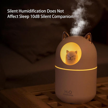 Humidificador de Escritorio En Forma de Gatito Personal USB con luz Nocturna para Dormitorio de bebé, Viaje, Oficina