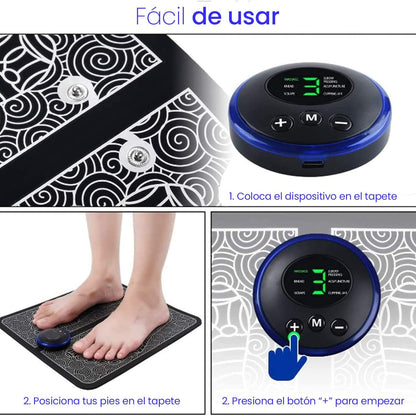 Estimulador de pie estera de masaje eléctrica con Pulsos de Baja Frecuencia, Cojín para Estimulación Muscular Eléctrica, Tapete de fisioterapia automático para circulación