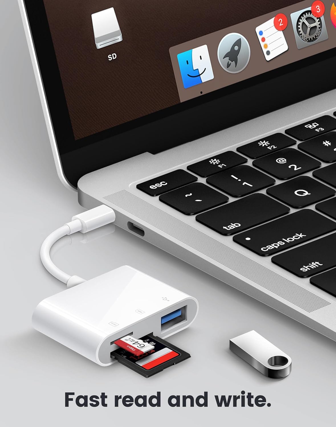 Lector de tarjetas USB C SD, Oyuiasle USB C a tarjeta SD para iPad/Mac/portátil, cámara de rastro, adaptador de tarjeta de memoria USB-C/tipo C para iMac, iPad Pro/Air/Mini, MacBook Pro/Air, Galaxy, MicroSD/SD