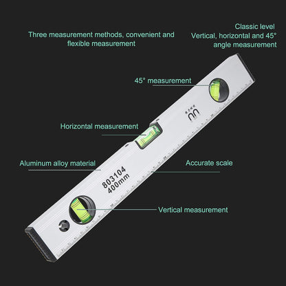 Regla de Medición De Nivel Magnética Multifunción Resistente a los Golpes (400 mm)