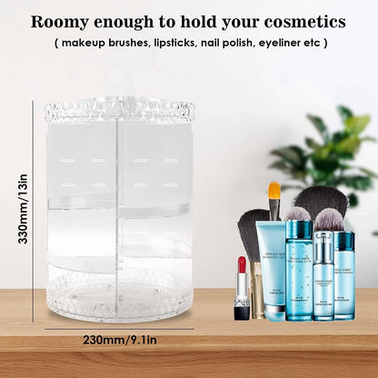 Organizador de maquillaje giratorio, soporte de maquillaje giratorio de 360°, 8 capas transparentes ajustables para almacenamiento de cosméticos, carrusel de maquillaje para cambiador y baño